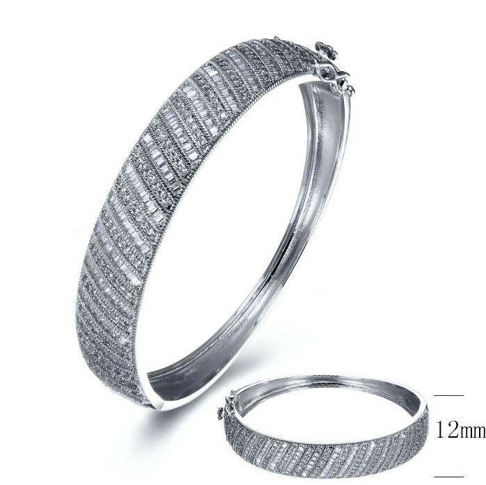 SA02575-C, Ladies' Moissanite Ring, S925, Rhodium + Black Rhodium Plated, Silver, 22.91g
