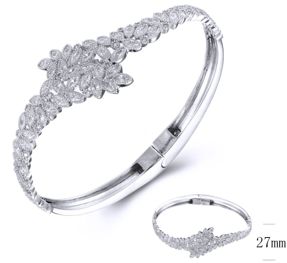 SA04018, Ladies' Moissanite Ring, S925, Rhodium Plated, White, 21.1g