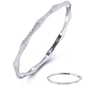 SA03400-C, Ladies' Moissanite Ring, S925, Rhodium + Black Rhodium Plated, Silver, 9.89g