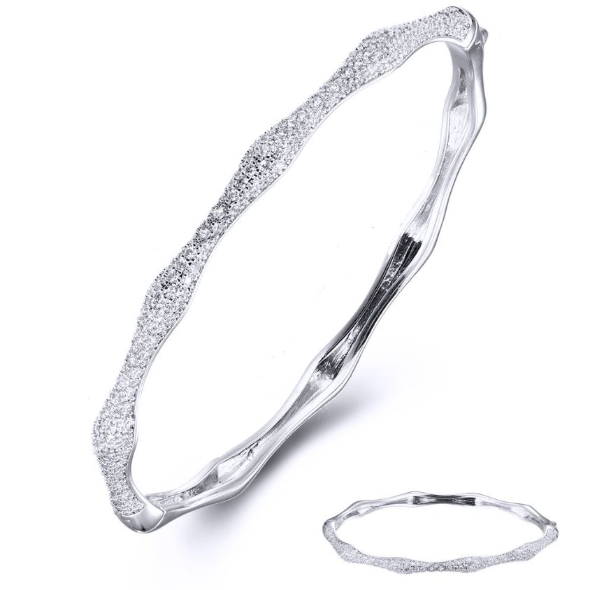 SA03400-C, Ladies' Moissanite Ring, S925, Rhodium + Black Rhodium Plated, Silver, 9.89g