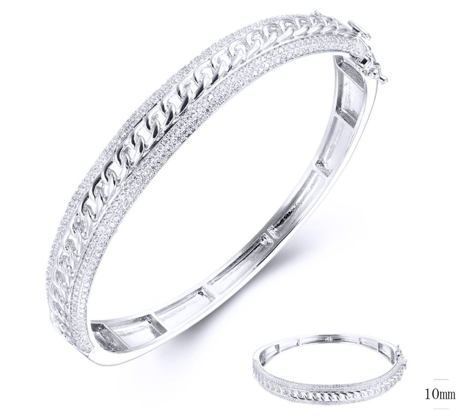 SA03367, Ladies' Moissanite Ring, S925, Rhodium Plated, White, 26.21g