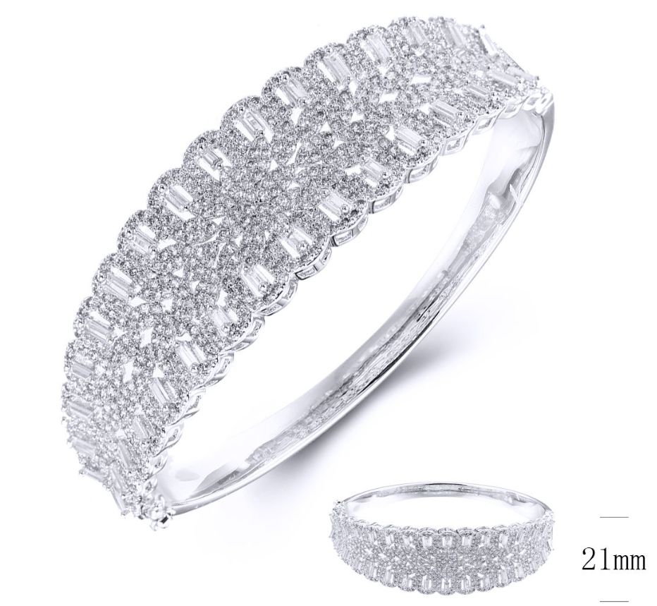 SA03514, Ladies' Moissanite Ring, S925, Rhodium Plated, White, 25.35g