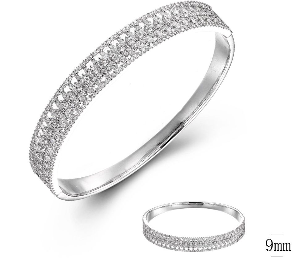 SA02939, Ladies' Moissanite Ring, S925, Rhodium Plated, White, 25.79g