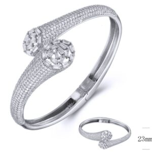 SA03874, Ladies' Moissanite Ring, S925, Rhodium Plated, White, 26.6g