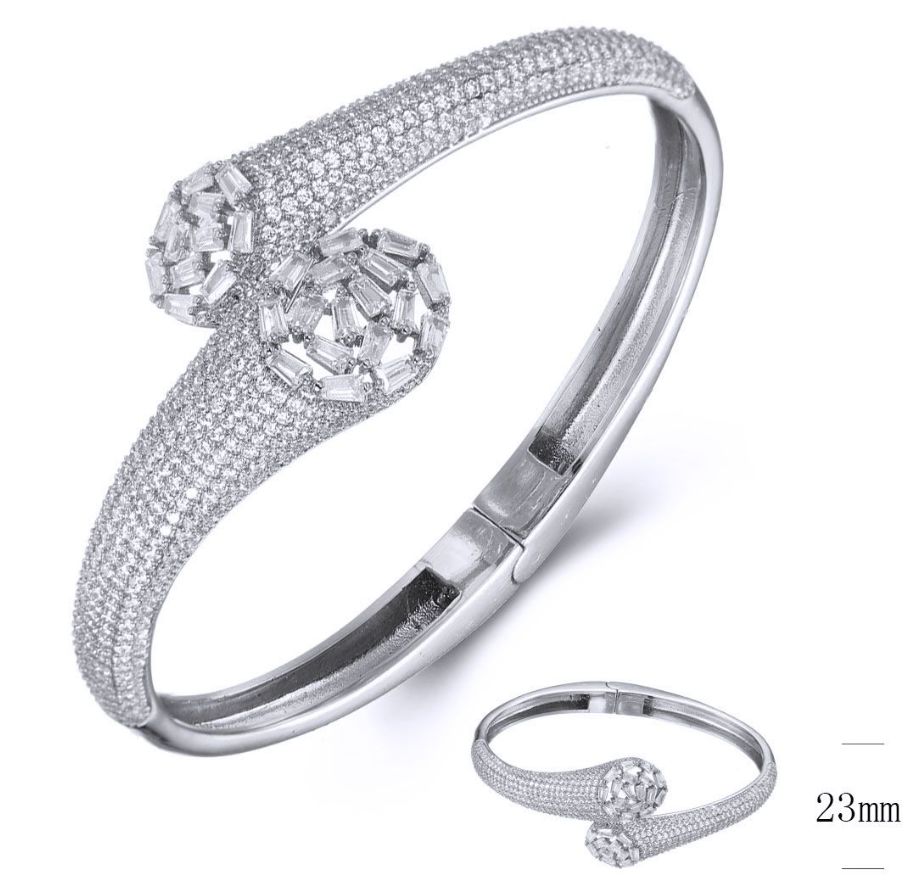 SA03874, Ladies' Moissanite Ring, S925, Rhodium Plated, White, 26.6g