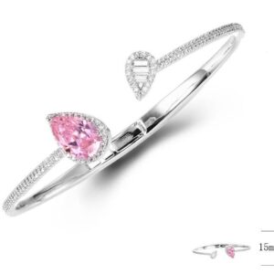 SA05330, Ladies' Moissanite Ring, S925, Rhodium Plated, White, 13.9g