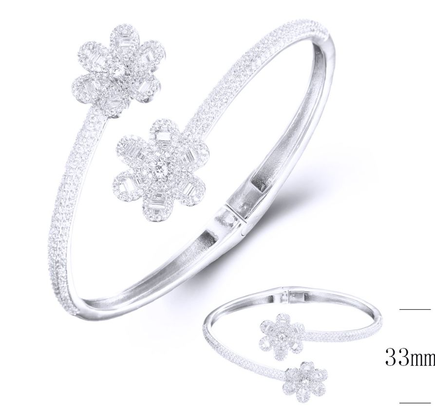 SA04114, Ladies' Moissanite Ring, S925, Rhodium Plated, White, 25.98g