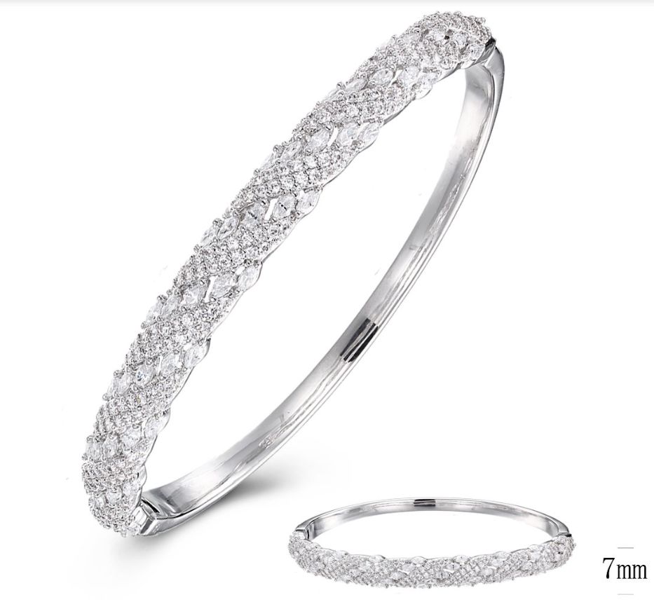 SA02938, Ladies' Moissanite Ring, S925, Rhodium Plated, White, 17.5g