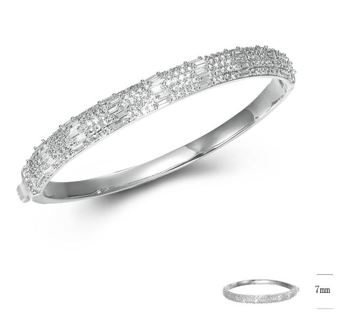 SA02937, Ladies' Moissanite Ring, S925, Rhodium Plated, White, 20.26g