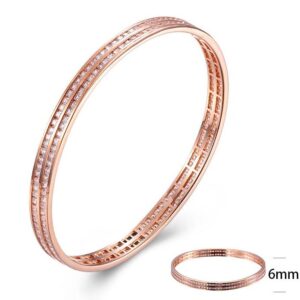 SA01809, Ladies' Moissanite Bangle, S925, Rhodium Plated, White, 16g