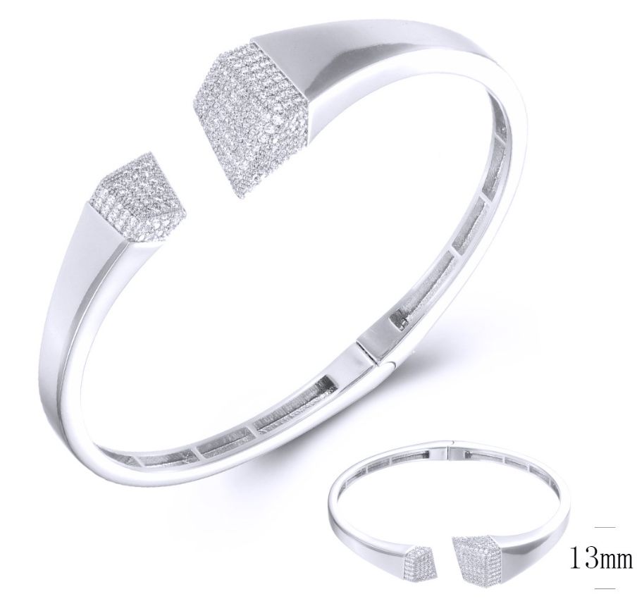 SA04170, Ladies' Moissanite Ring, S925, Rhodium Plated, White, 24.1g