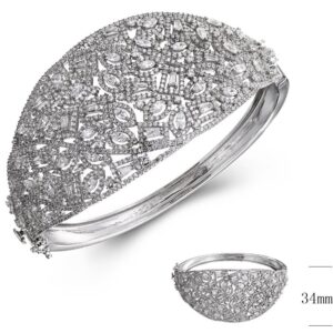 SA02928, Ladies' Moissanite Ring, S925, Rhodium Plated, White, 30.5g
