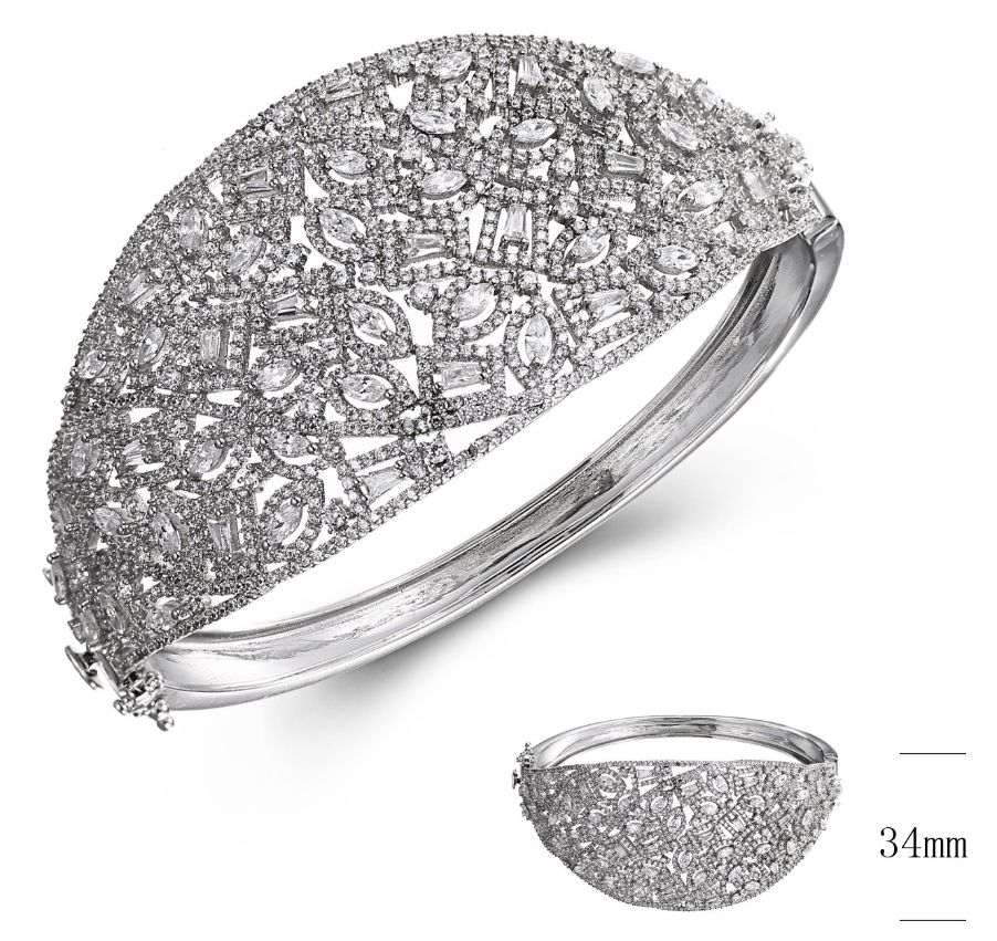 SA02928, Ladies' Moissanite Ring, S925, Rhodium Plated, White, 30.5g
