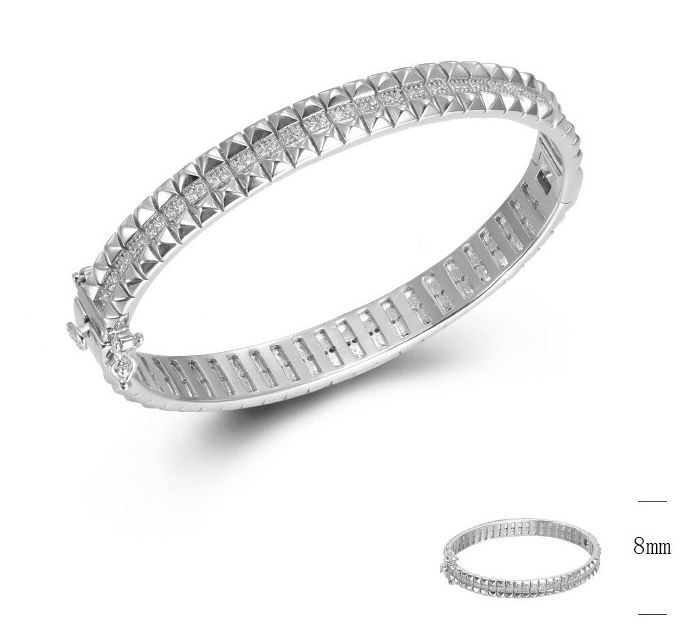SA05885, Ladies' Moissanite Ring, S925, Rhodium Plated, White, 30.5g
