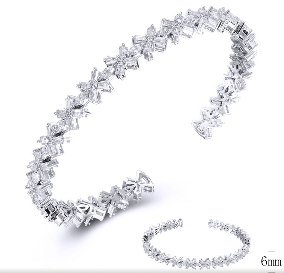 SA03814, Ladies' Moissanite Ring, S925, Rhodium Plated, White, 12.6g