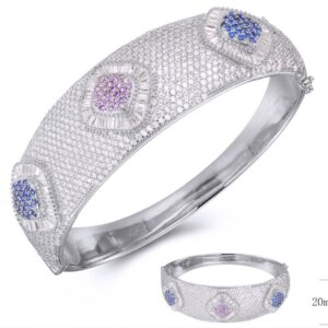 SA03113-C, Ladies' Moissanite Ring, S925, Rhodium + Black Rhodium Plated, Silver, 40.27g