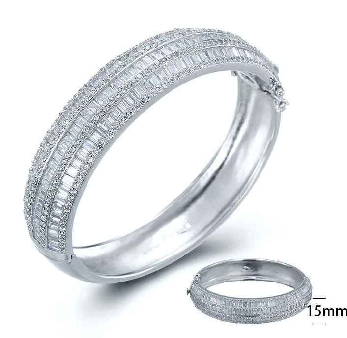 SA00570, Ladies' Moissanite Ring, S925, Rhodium Plated, White, 44.6g