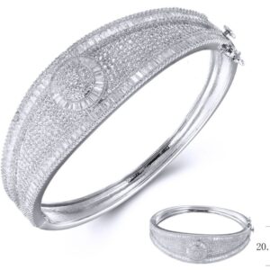 SA03699, Ladies' Moissanite Ring, S925, Rhodium Plated, White, 29.4g