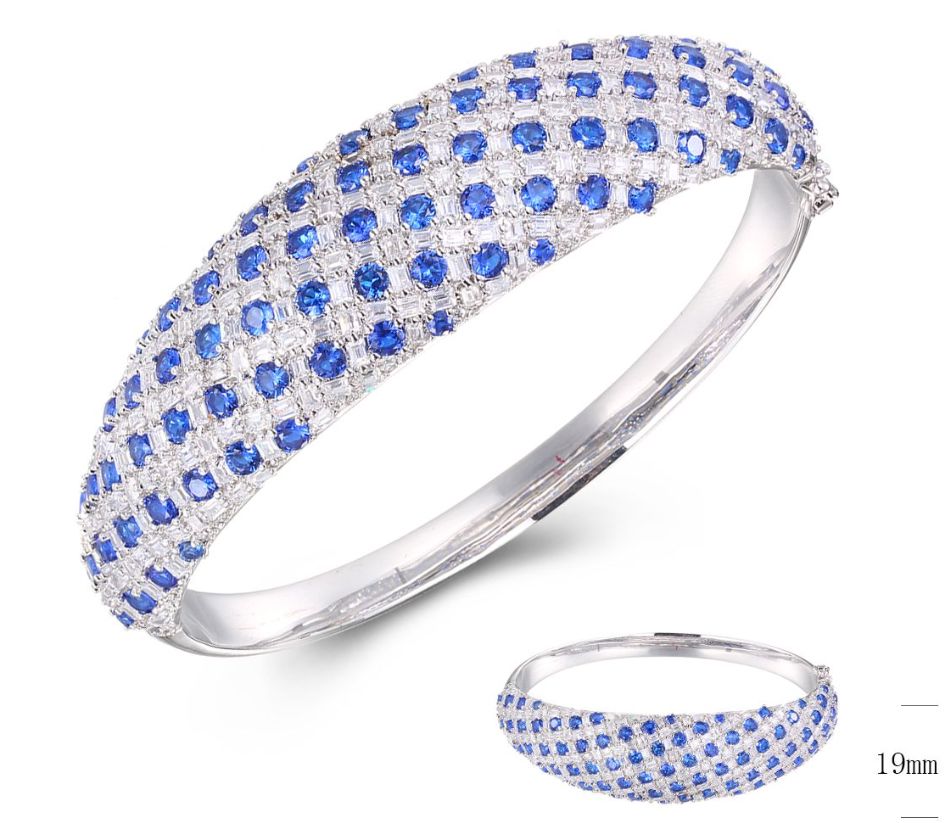 SA03114, Ladies' Moissanite Ring, S925, Rhodium Plated, White, 32.38g