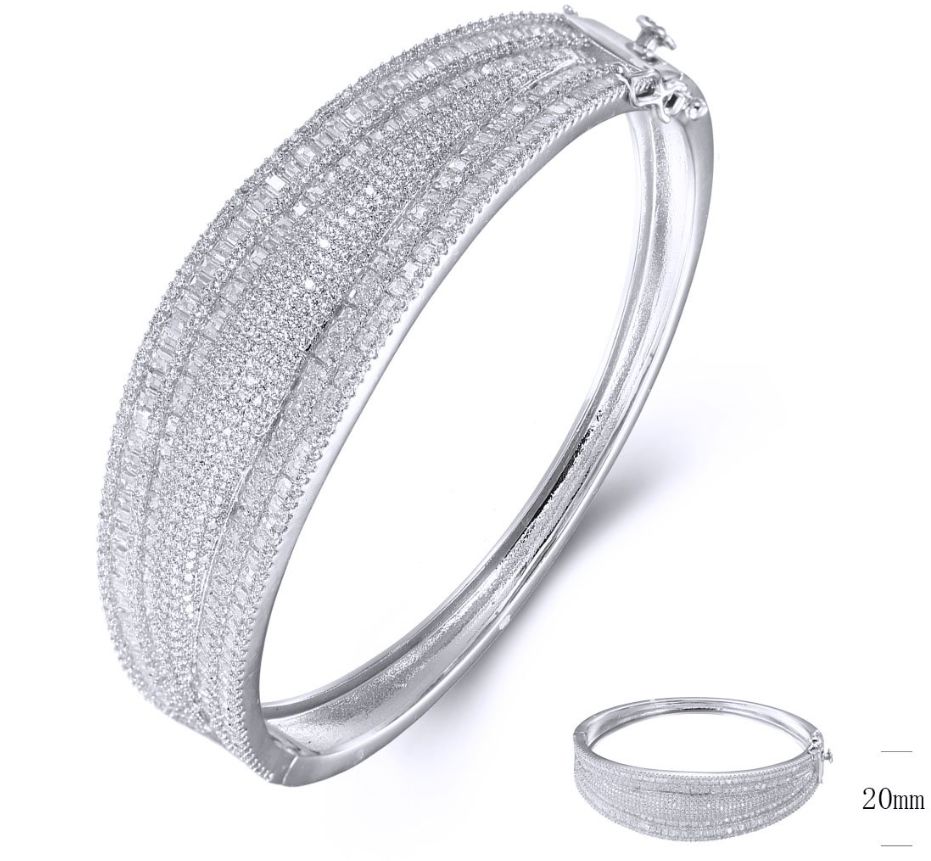 SA03700, Ladies' Moissanite Ring, S925, Rhodium Plated, White, 29.3g
