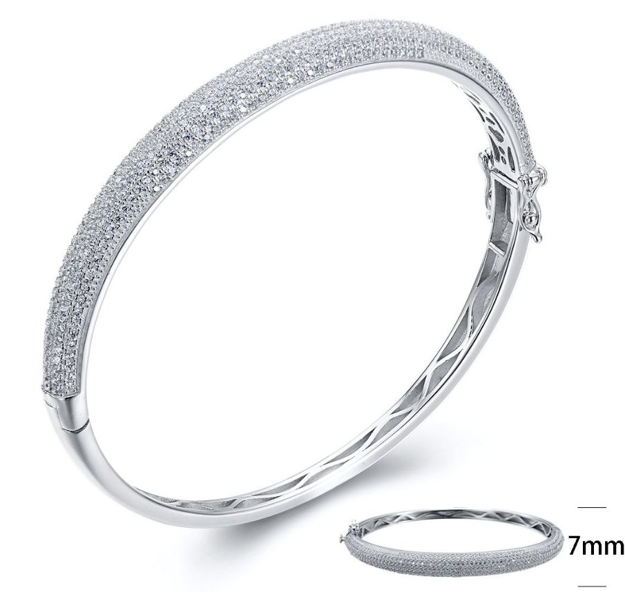SA02465, Ladies' Moissanite Ring, S925, Rhodium Plated, White, 17.54g