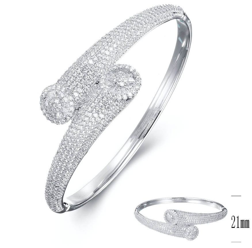 SA02695, Ladies' Moissanite Ring, S925, Rhodium Plated, White, 21.95g