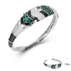 SA05928-C, Ladies' Moissanite Ring, S925, Rhodium + Black Rhodium Plated, Silver, 30.5g