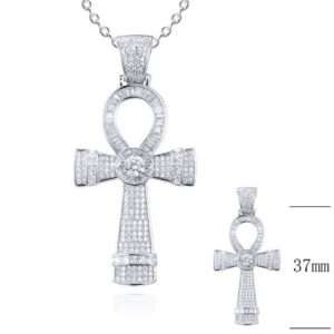 SZ20155, Ladies' Moissanite Set, S925, Rhodium Plated, White, 10.92g