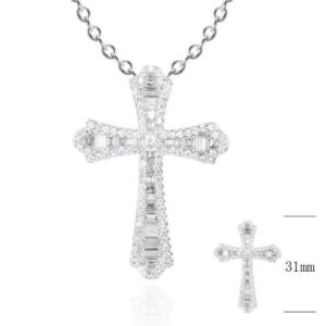 SZ15606, Ladies' Moissanite Set, S925, Rhodium Plated, White, 3.31g