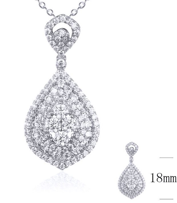 SZ18974, Ladies' Moissanite Ring, S925, Rhodium Plated, White, 2.24g