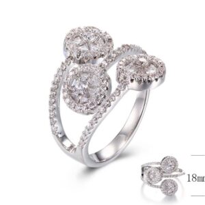 SJ30095, Ladies' Moissanite Ring, S925, Rhodium Plated, White, 4.7g