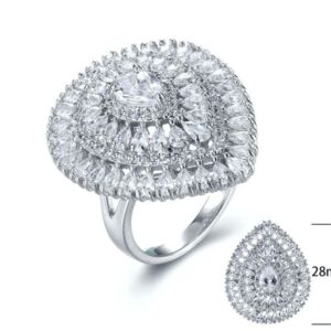 SJ28571, Ladies' Moissanite Ring, S925, Rhodium Plated, White, 9.02g