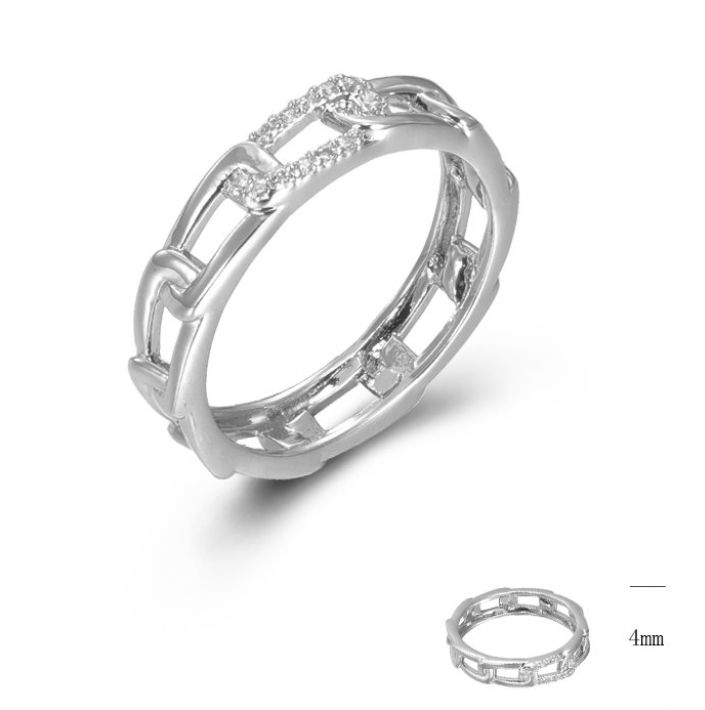 SJ45449, Ladies' Moissanite Ring, S925, Rhodium Plated, White, 2.36g