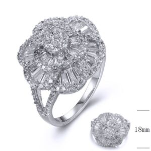 SJ34721, Ladies' Moissanite Ring, S925, Rhodium Plated, White, 6.12g