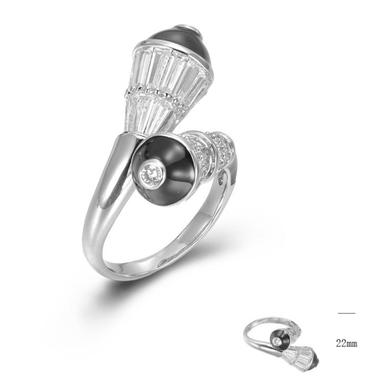 SJ45660, Ladies' Moissanite Ring, S925, Rhodium Plated, White, 7.31g