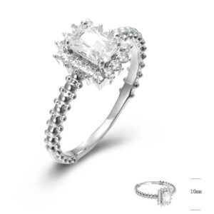 SJ44823, Ladies' Moissanite Ring, S925, Rhodium Plated, White, 2.3g