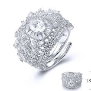 SJ34036, Ladies' Moissanite Ring, S925, Rhodium Plated, White, 6.22g