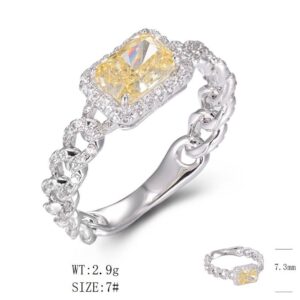 SJ00969, Ladies' Moissanite Ring, S925, Rhodium Plated, White, 2.64g