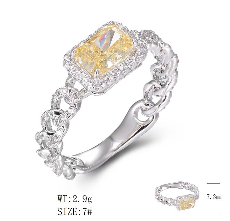 SJ00969, Ladies' Moissanite Ring, S925, Rhodium Plated, White, 2.64g