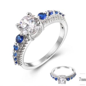 SJ38655, Ladies' Moissanite Ring, S925, Rhodium Plated, White, 2.98g