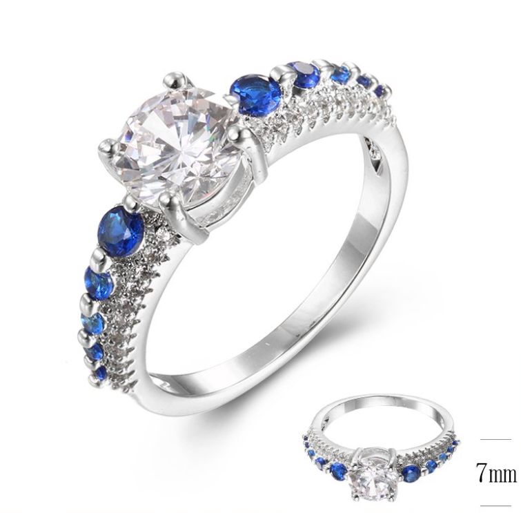 SJ38655, Ladies' Moissanite Ring, S925, Rhodium Plated, White, 2.98g