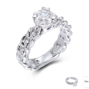 SJ47514, Ladies' Moissanite Ring, S925, Rhodium Plated, White, 8.42g