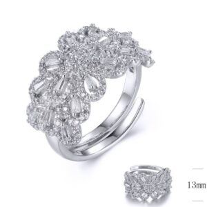 SJ30436, Ladies' Moissanite Ring, S925, Rhodium Plated, White, 5.98g