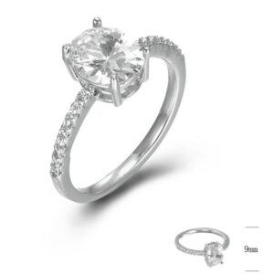 SJ44864, Ladies' Moissanite Ring, S925, Rhodium Plated, White, 2.42g