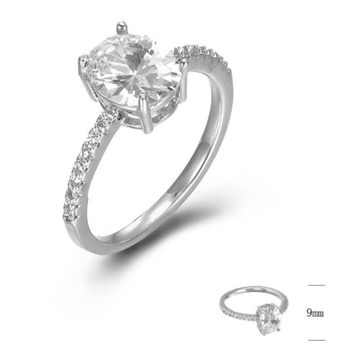 SJ44864, Ladies' Moissanite Ring, S925, Rhodium Plated, White, 2.42g
