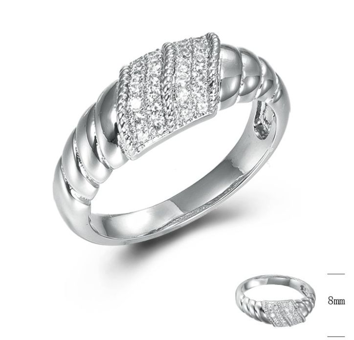 SJ44826, Ladies' Moissanite Ring, S925, Rhodium Plated, White, 3.5g