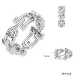 SJ45726, Ladies' Moissanite Ring, S925, Rhodium Plated, White, 3.39g