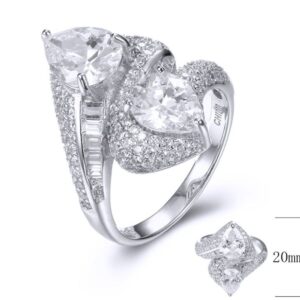 SJ35911, Ladies' Moissanite Ring, S925, Rhodium Plated, White, 5.11g