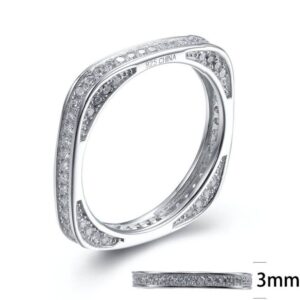 SJ27235, Ladies' Moissanite Ring, S925, Rhodium Plated, White, 2.82g