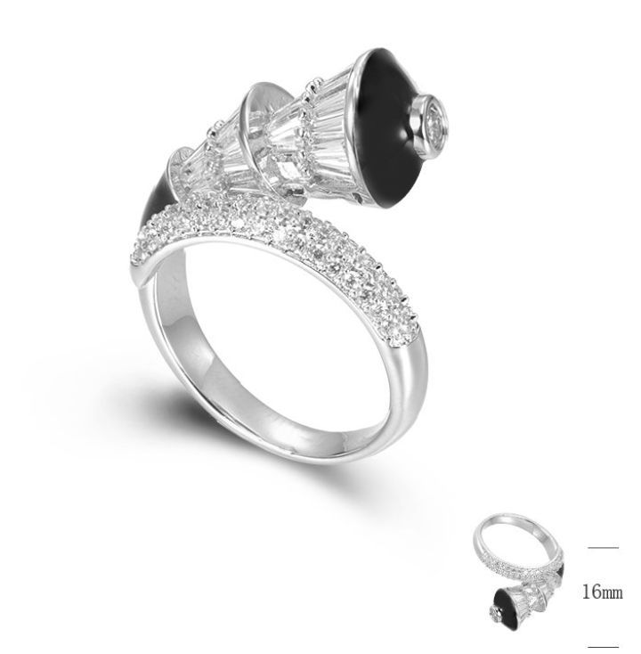 SJ45661, Ladies' Moissanite Ring, S925, Rhodium Plated, White, 6.44g